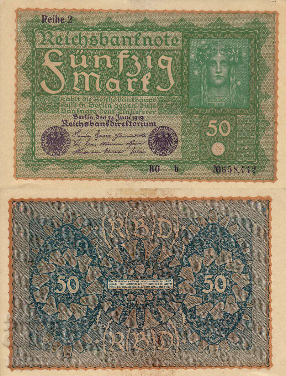 tino37- ΓΕΡΜΑΝΙΑ - 50 ΜΑΡΚΑ - 1919 - XF/AU