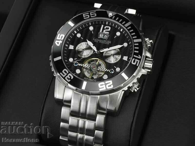 Auction CALVANEO 1583 SEA COMMAND Steel BLACK, Automatic Diver Auction CALVANEO 1583 SEA COMMAND Steel BLACK, Automatic Diver