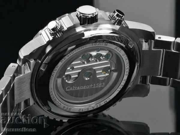 Παράδοση CALVANEO 1583 SEA COMMAND Ατσάλι ΜΑΥΡΟ, Αυτόματο Δύτη