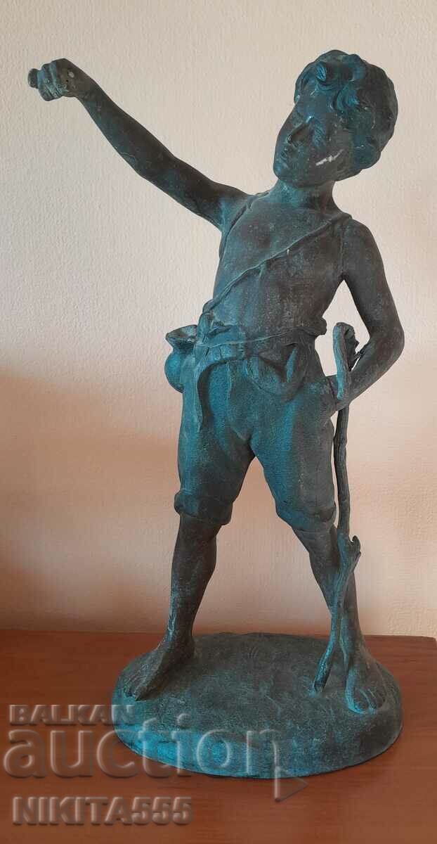 Old author's bronze figure, statuette