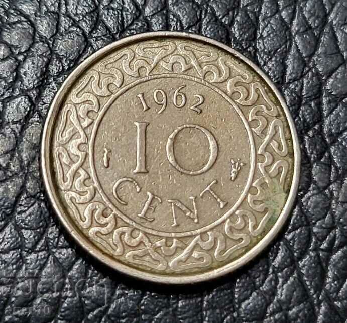 Суринам   10  цент  1962