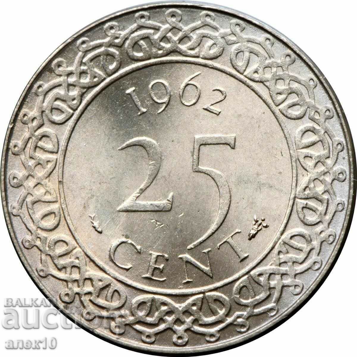 Suriname 25 cents 1962