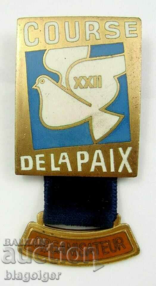 Auction Cycling-Racing-Peace Run-Official Badge-Organs Auction Cycling-Racing-Peace Run-Official Badge-Organs