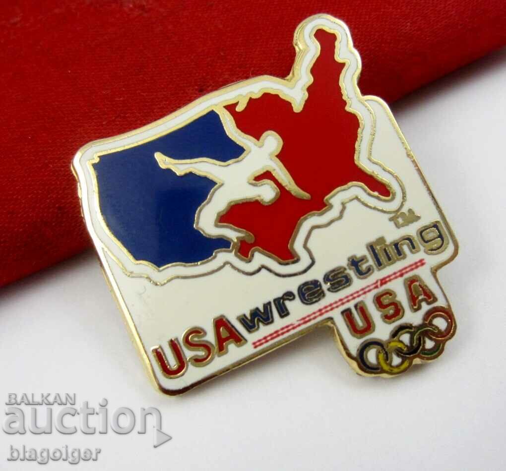 USA OLYMPIC WRESLING TEAM- OLYMPIC BADGE