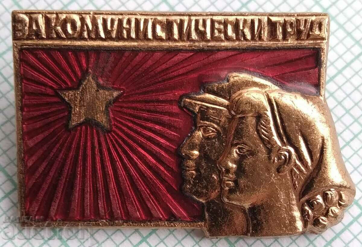 15285 Badge - For Communist Labor - bronze enamel
