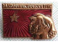 15285 Badge - For Communist Labor - bronze enamel