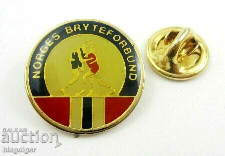 Norwegian Wrestling Federation - Rare Badge with price 10.00 BGN | € 5.11