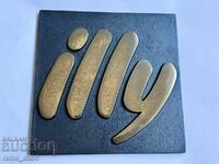 ILLY coffee brass advertising sign