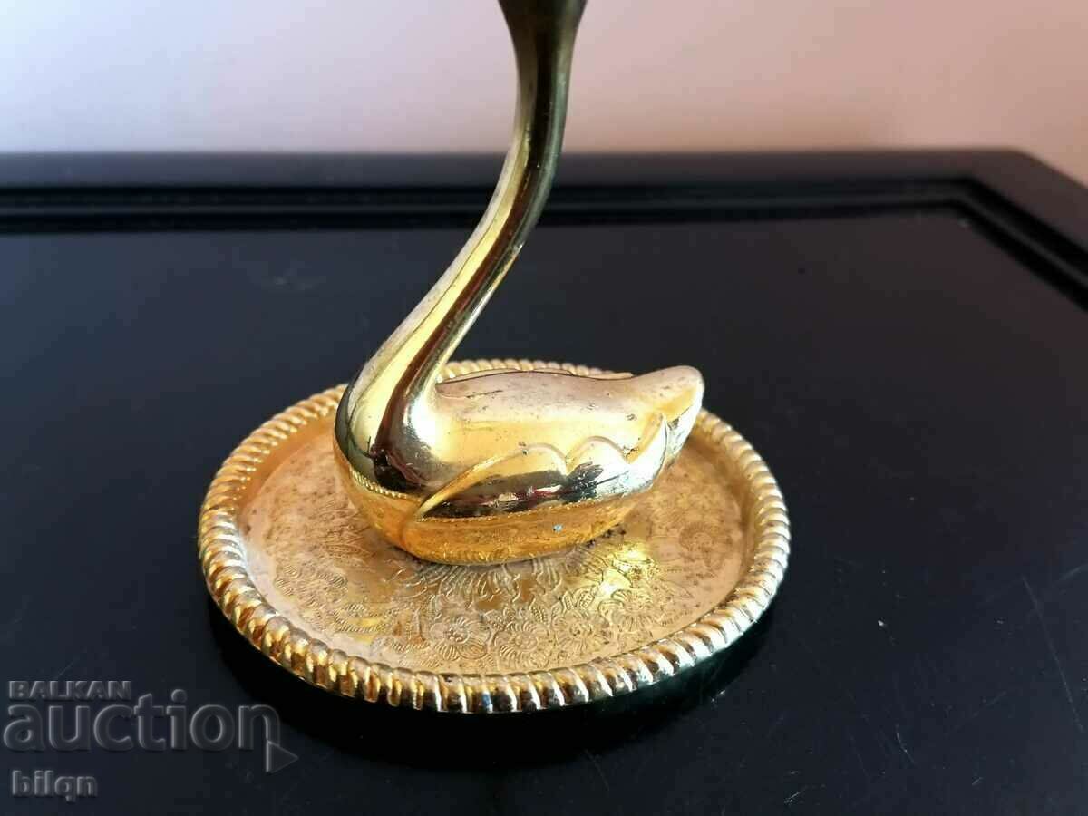 Auction  Old Gilded Swan Figurine