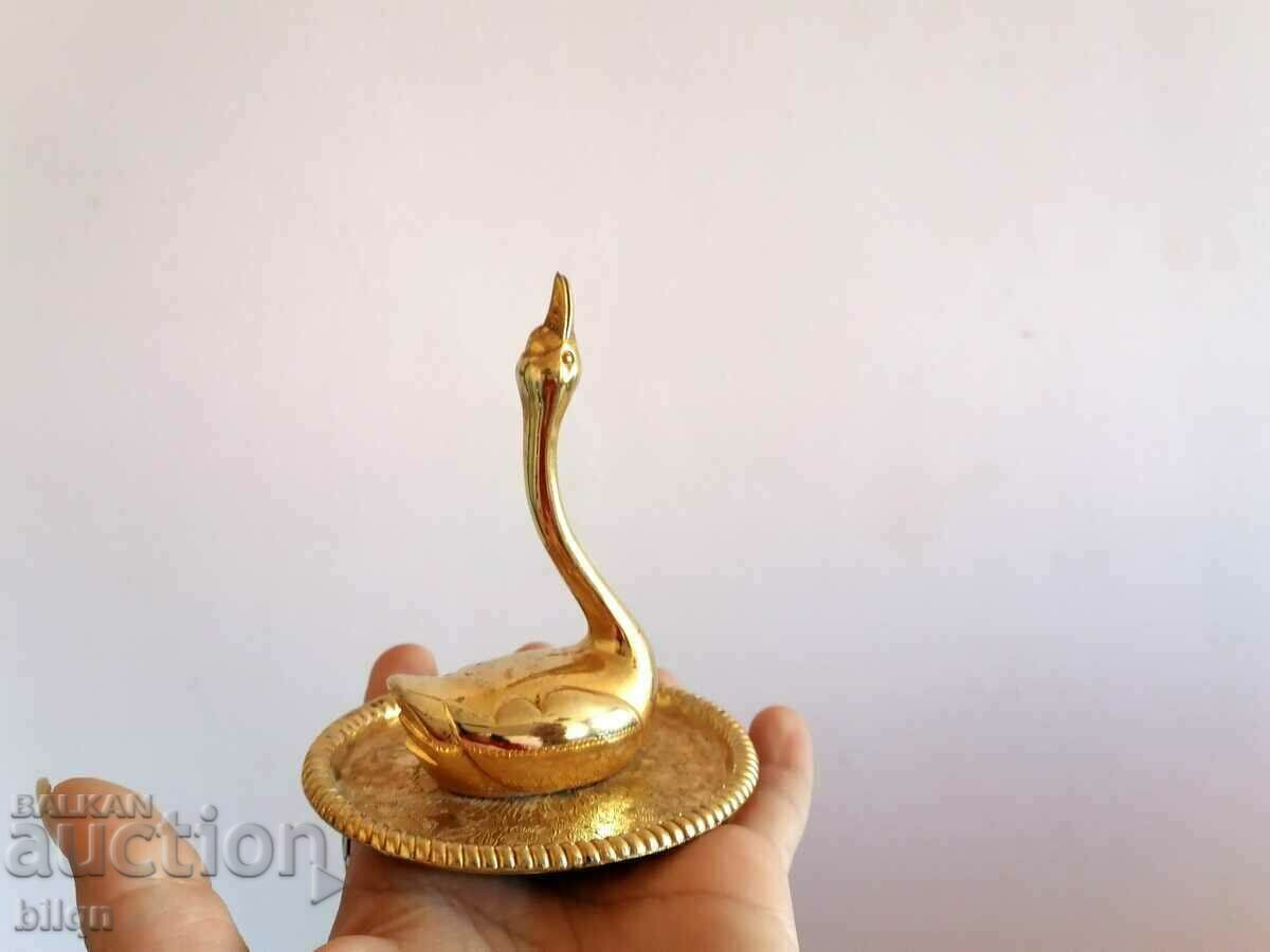Delivery of Old Gilded Swan Figurine