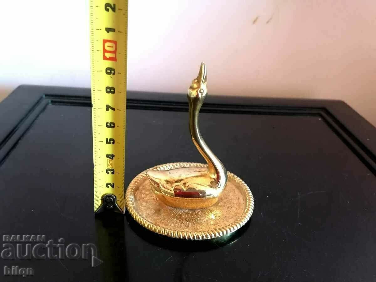 Old Gilded Swan Figurine - 6