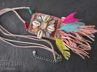 Nice necklace necklace jewelry, feathers, Native American motifs, ethnic