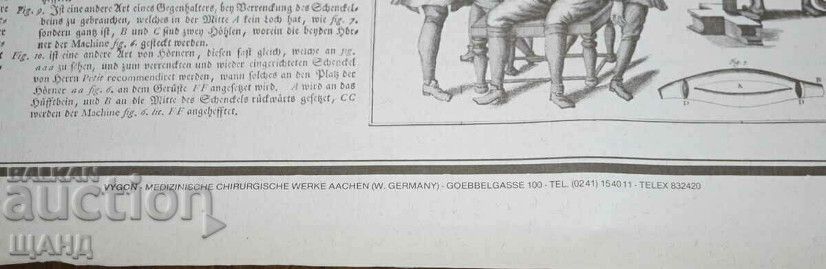 Old Original German Poster Surgical Instruments - 5 Old Original German Poster Surgical Instruments - 5