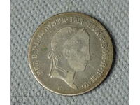 1839 Сребърна монета Австрия 20 кройцера Фердинанд I