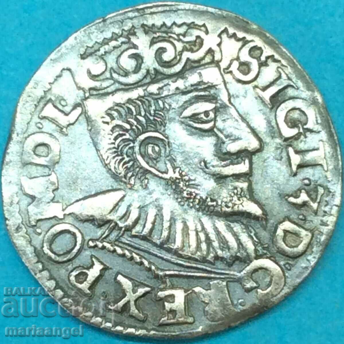 Poland 3 groszy (troika) 1594 Sigismund III silver - Patina