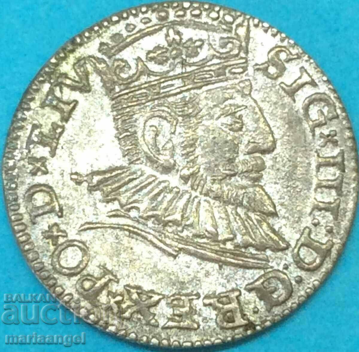 Polonia 3 groszy (troica) 1593 Sigismund al III-lea argint - rar