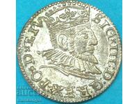 Полша 3 гроша (трояк) 1593 Сигизмунд III сребро - рядка