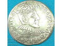 Polonia 3 groszy (troica) 1590 Sigismund al III-lea argint - rar