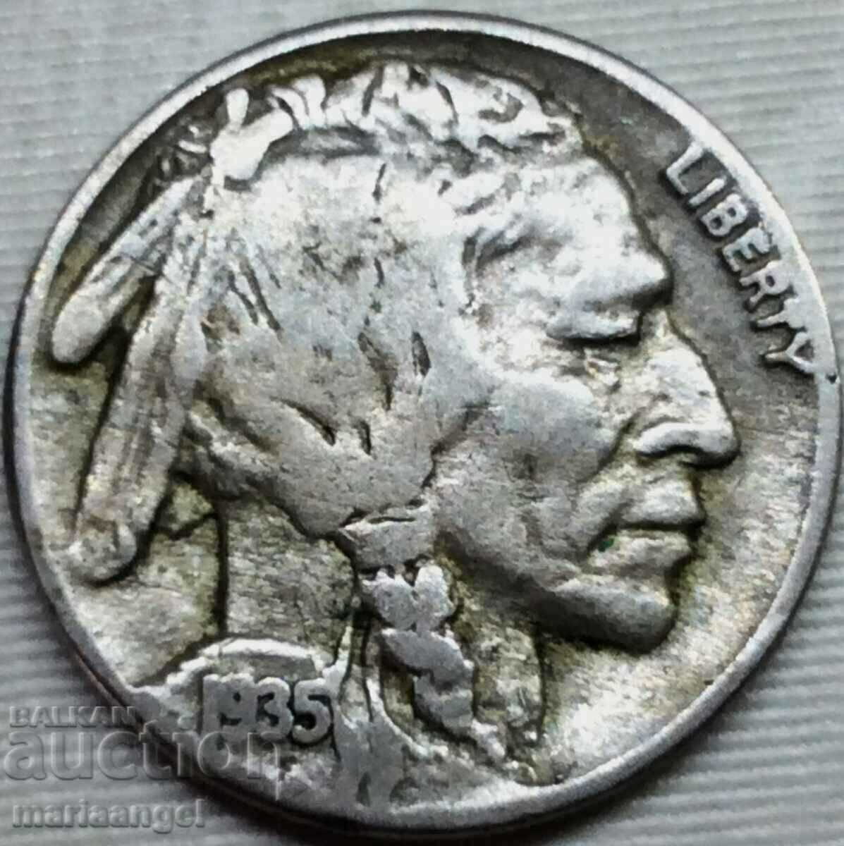 САЩ 5 цента 1935 "Буфало" никел