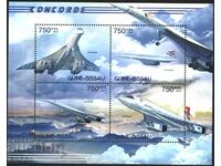 Чисти марки в малък лист Авиация Самолети 2012 Гвинея Бисау