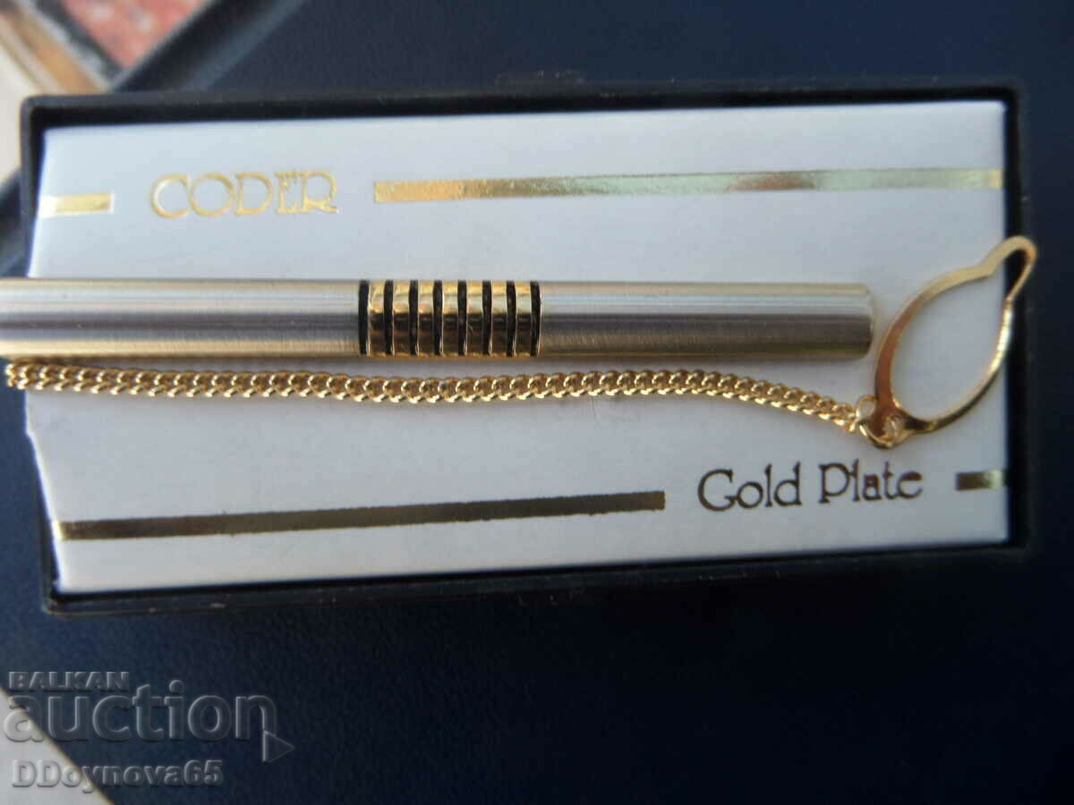 Καρφίτσα γραβάτας CODER Χρυσό πιάτο