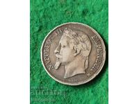 5 Francs Silver Napoleon III 1869 France