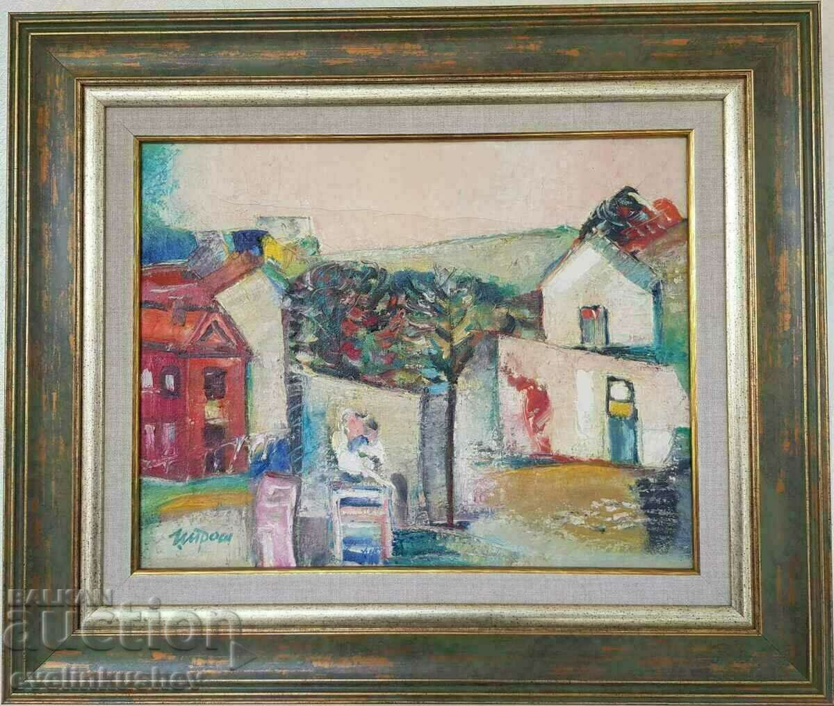 Oil painting "City landscape" Bulgarian author with price 790.00 BGN | € 403.93 Oil painting "City landscape" Bulgarian author with price 790.00 BGN | € 403.93