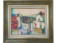 Oil painting "City landscape" Bulgarian author