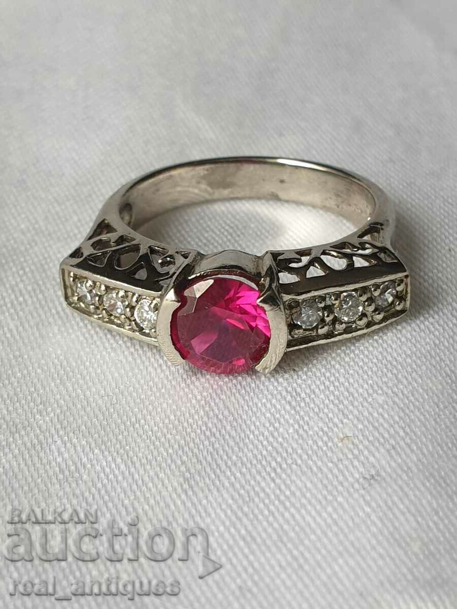 Silver ruby ring