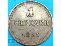 1 Kreuzer 1851 Austria B - Kremnitz