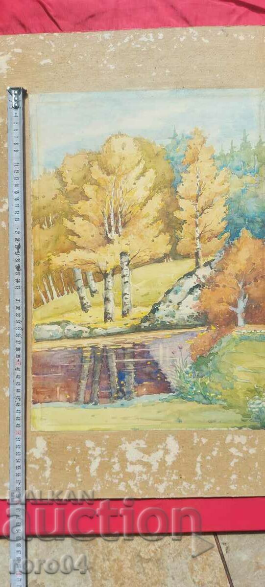 Auction LARGE OLD WATERCOLOR IN THE STORK STYLE Auction LARGE OLD WATERCOLOR IN THE STORK STYLE