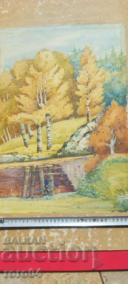 Delivery of LARGE OLD WATERCOLOR IN THE STORK STYLE Delivery of LARGE OLD WATERCOLOR IN THE STORK STYLE