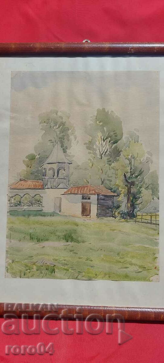 KOSTA STAMOV (1894 - 1973) BELOVA CHURCH with price 495.00 BGN | € 253.09