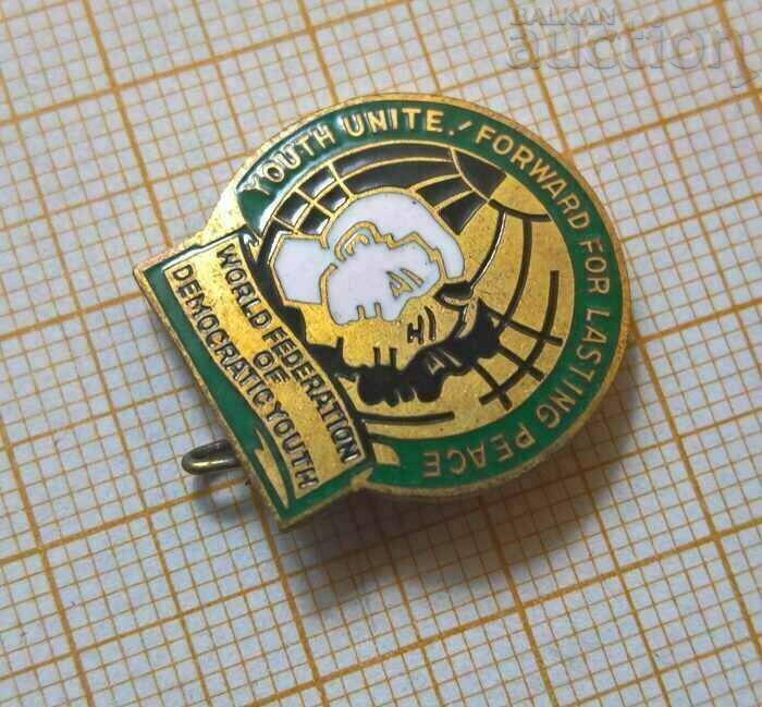 World federation of democratic youth badge