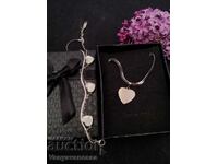 Heart necklace and bracelet/ Color of bracelet hearts: