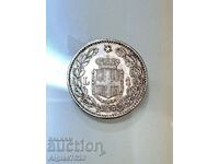 1 lira. 1886/silver/ Italy