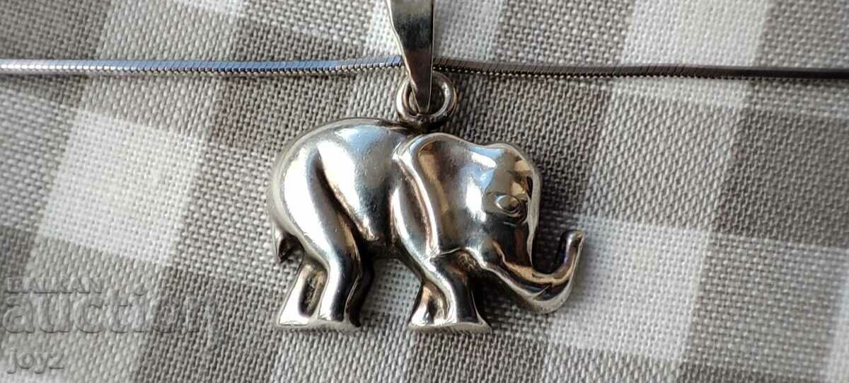 PENDANT ELEFANT ARGINT + LANT / 2,50 BGN per gram