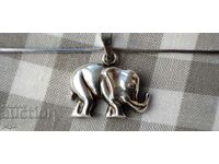 SILVER ELEPHANT PENDANT + CHAIN / 2.50 lv per GRAM