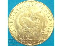 Франция 10 франка 1908 3,22г   качество