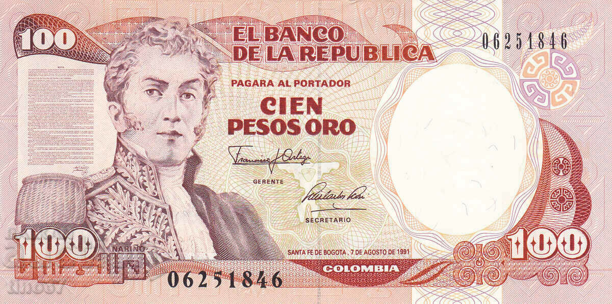 tino37- COLOMBIA - 100 PESOS ORO - 1991 - AU cu preț € 3.20 | 6.26 BGN