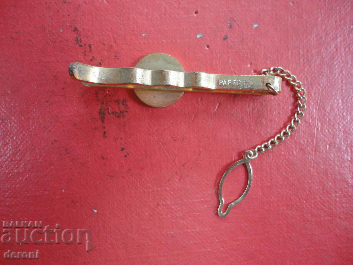 Gold Plated Paper Boy Tie Clip - 5 Gold Plated Paper Boy Tie Clip - 5