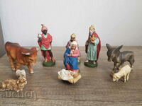 Old figures from a nativity scene