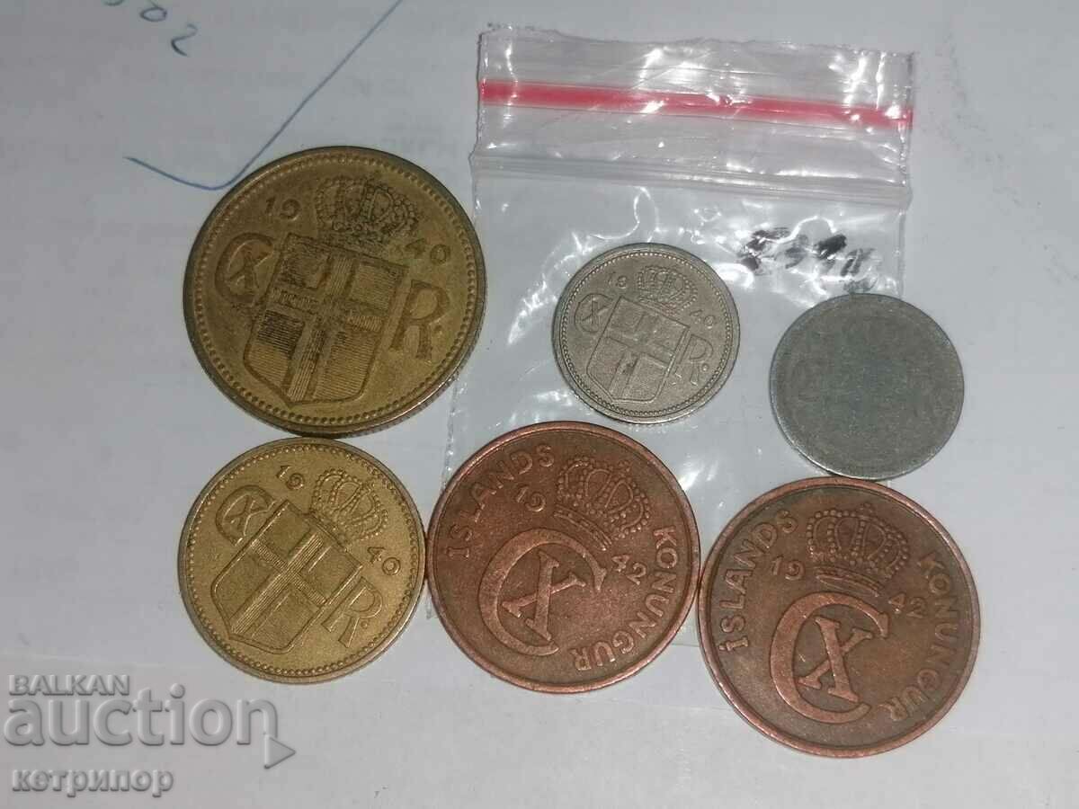 Lot of coins Iceland 1940-42 with price 19.80 BGN | € 10.12