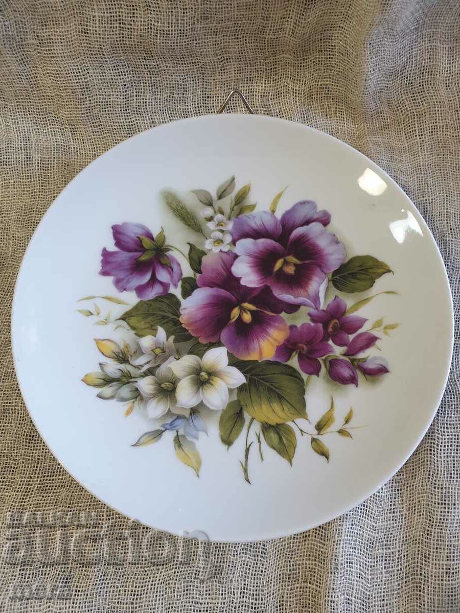 Beautiful plate with floral motifs for wall-Bavaria