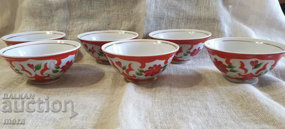 Porcelain cups - Samarkand porcelain factory - 6 pieces.