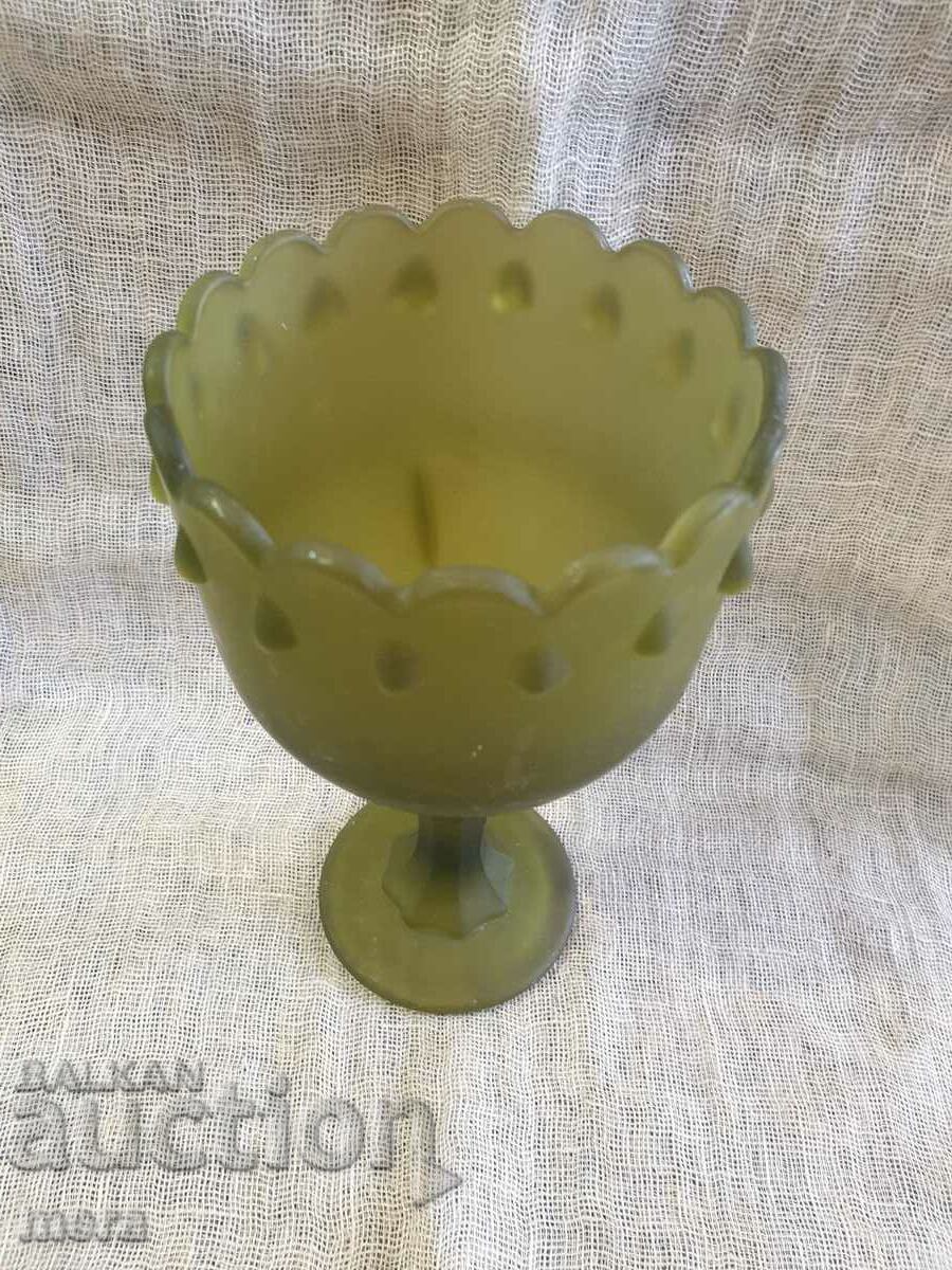 Large colored glass goblet with price 20.00 BGN | € 10.23 Large colored glass goblet with price 20.00 BGN | € 10.23