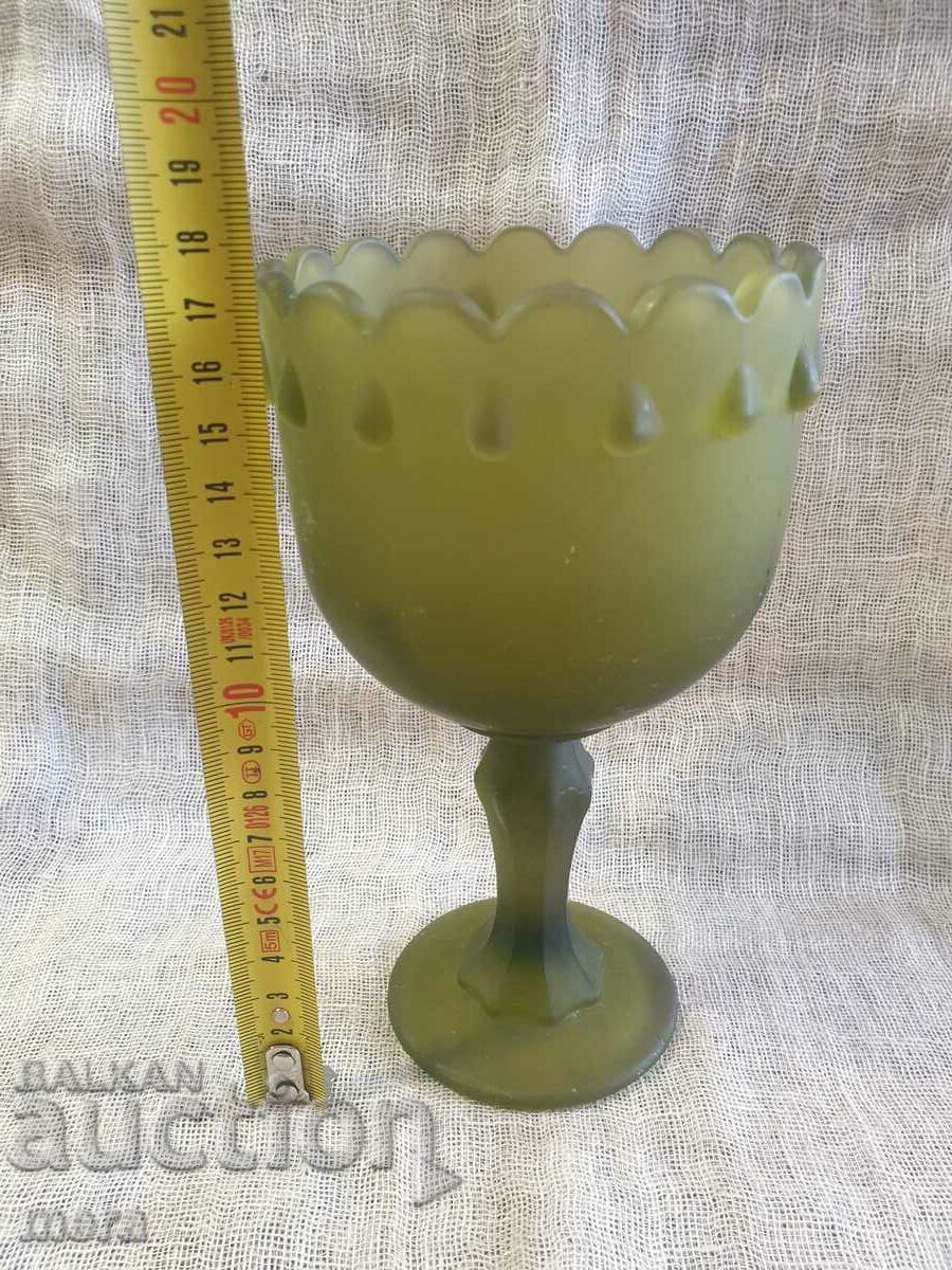 Auction Large colored glass goblet Auction Large colored glass goblet