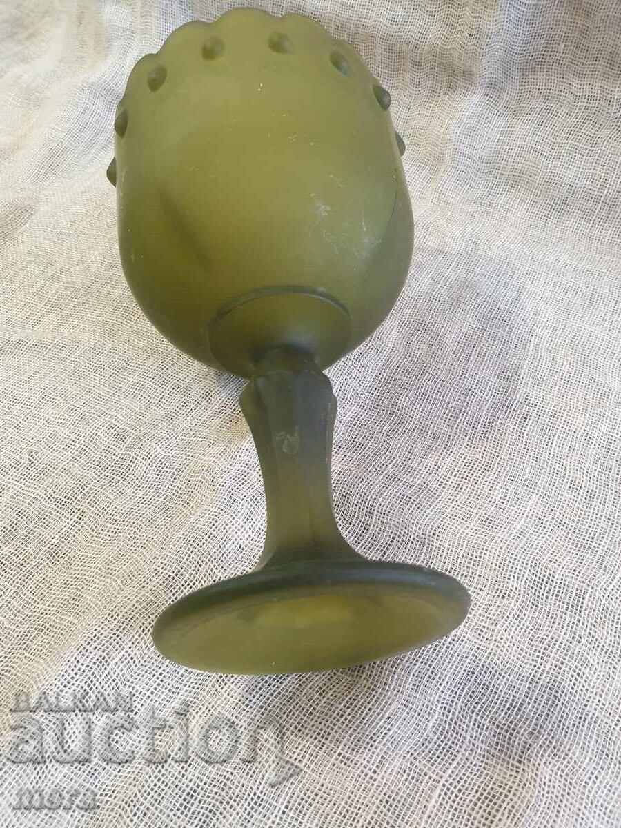 Large colored glass goblet - 6 Large colored glass goblet - 6