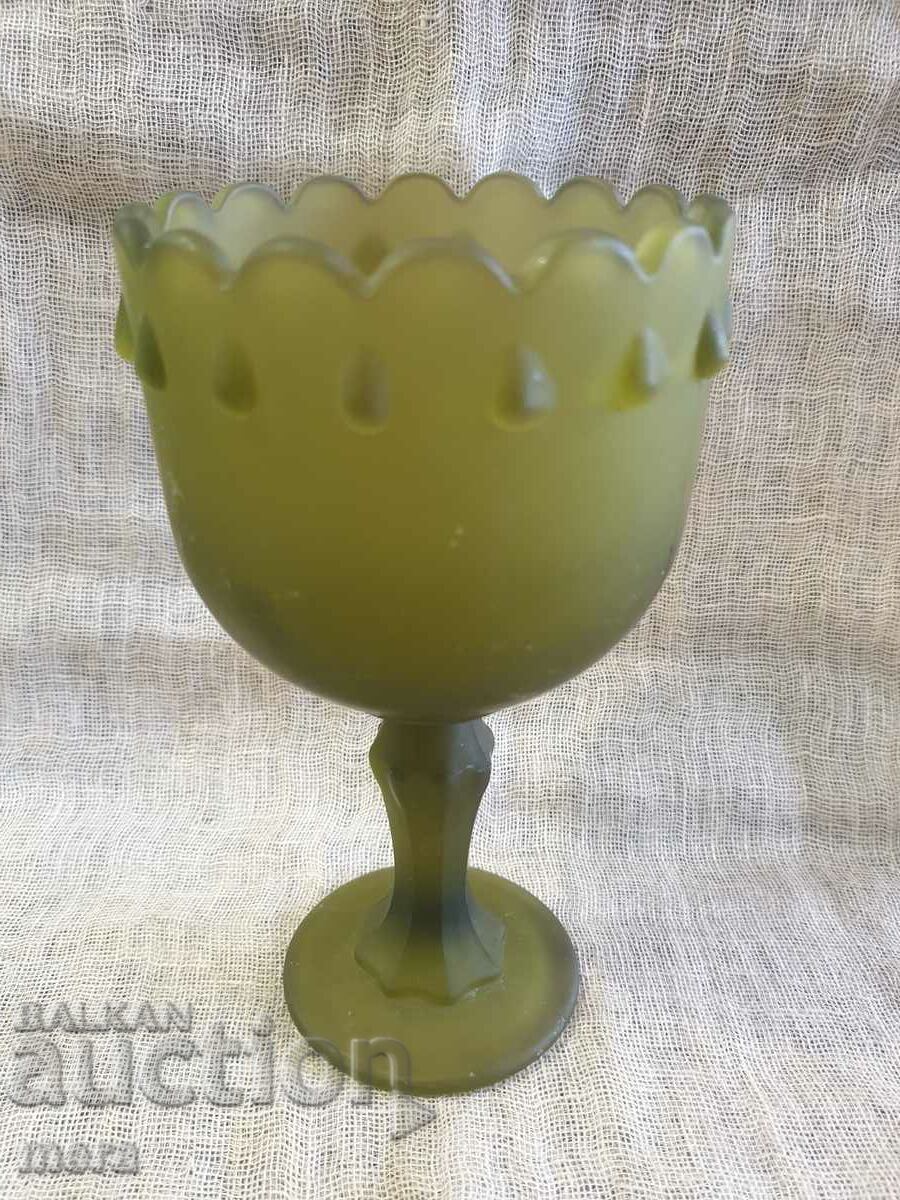 Large colored glass goblet