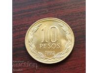 Чили 10 песос 1992 UNC - виж описанието